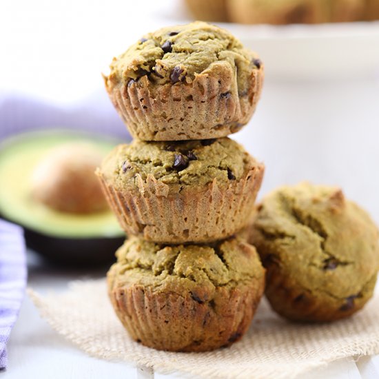 Healthy Chocolate Avocado Muffins