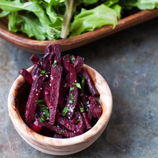 Roasted matchstick beets