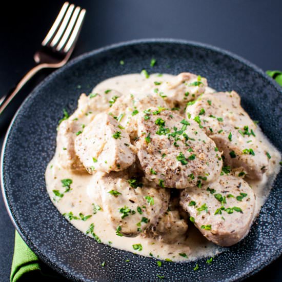 Pork in a Dijon Cream Sauce