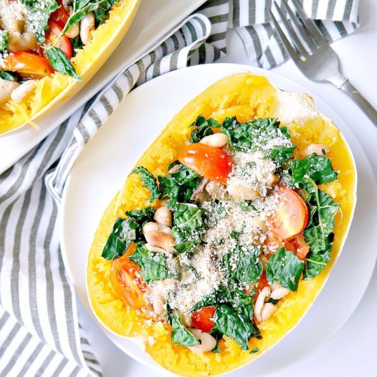 Tuscan Kale Spaghetti Squash Bake