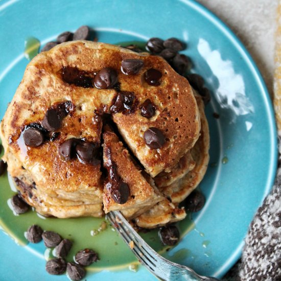 Whole Wheat Chocolate Chip Pancakes