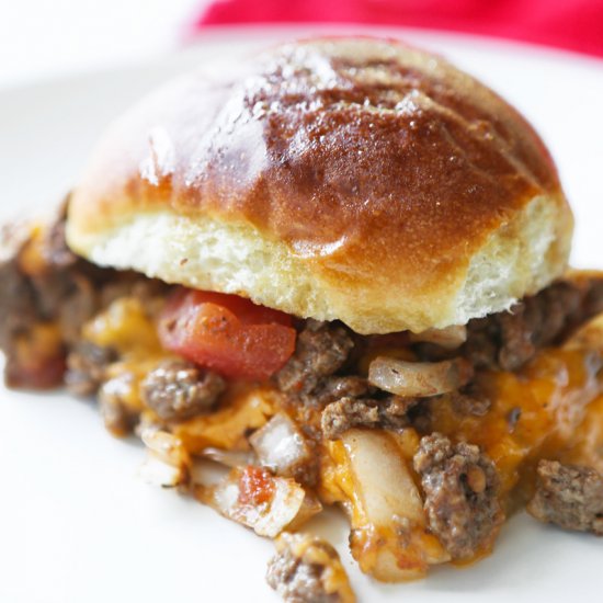 Baked Cheesy Beef Sandwiches