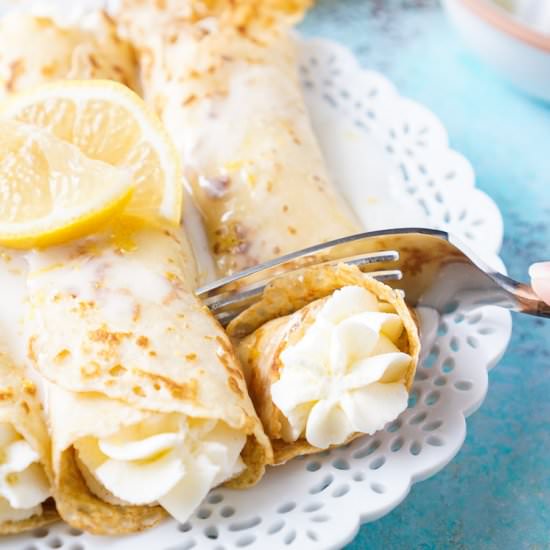 Lemon Cheesecake Crepes