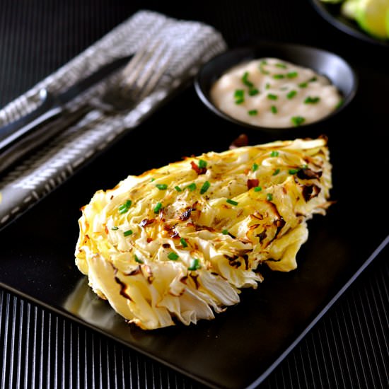 Roasted Cabbage with Lemon Dressing