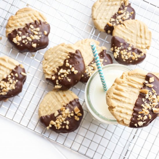 Choc-Dipped Peanut Butter Cookies