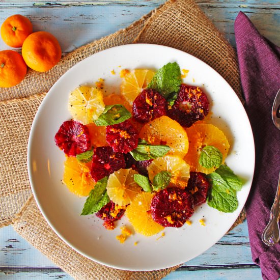 Blood orange and meyer lemon salad