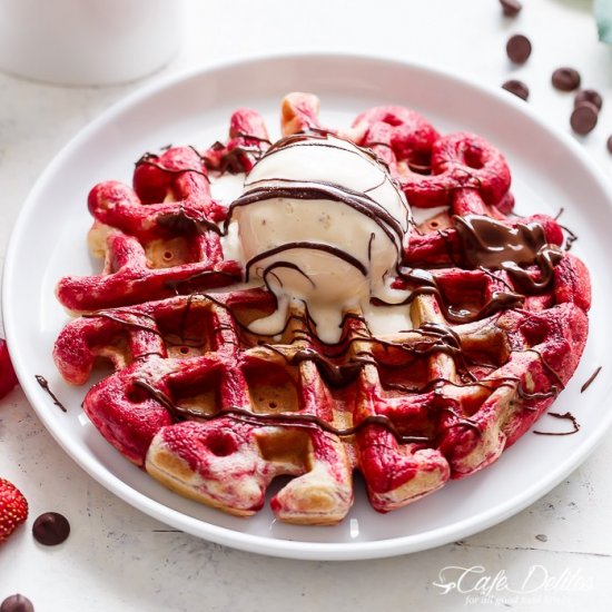 Red Velvet Marble Waffles