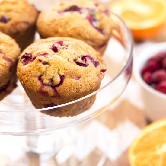 Healthier Cranberry Orange Muffins