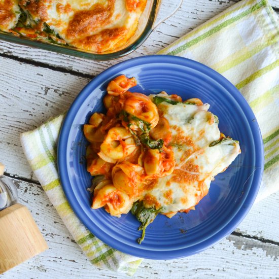 20 Minute Spinach Tortellini Bake