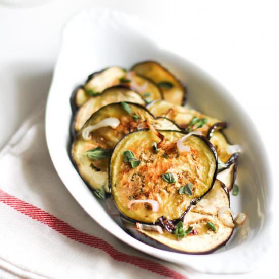 Roasted Eggplant and Shallots