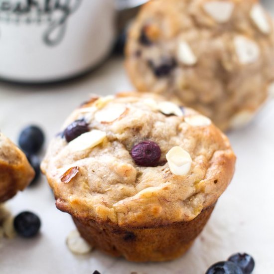 Blueberry Almond Banana Muffins