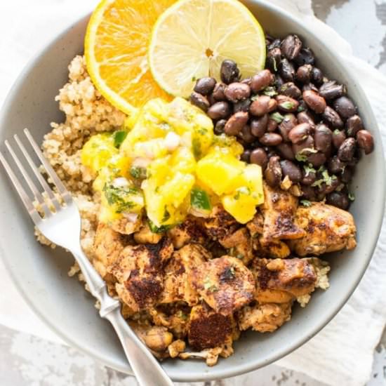 Slow Cooker Cuban Chicken Bowls