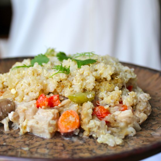 Chicken Pot Pie with Quinoa Crust