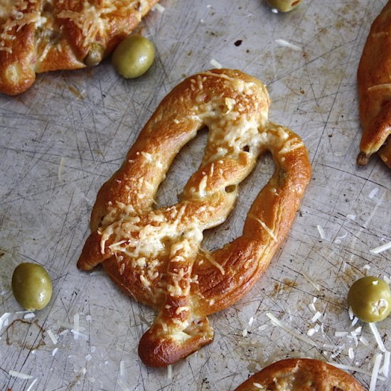 Olive and Parmesan Soft Pretzels