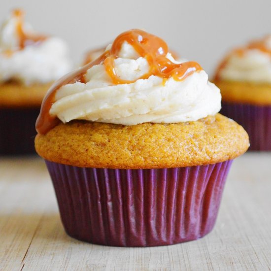 Salted Caramel Pumpkin Cupcakes