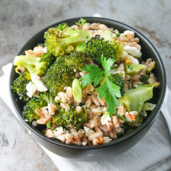 Broccoli, Farro & Feta Salad