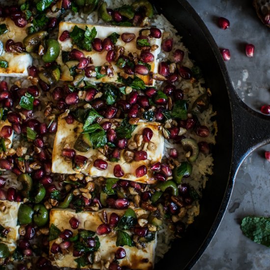 Mint Rice with Pomegranate and Feta