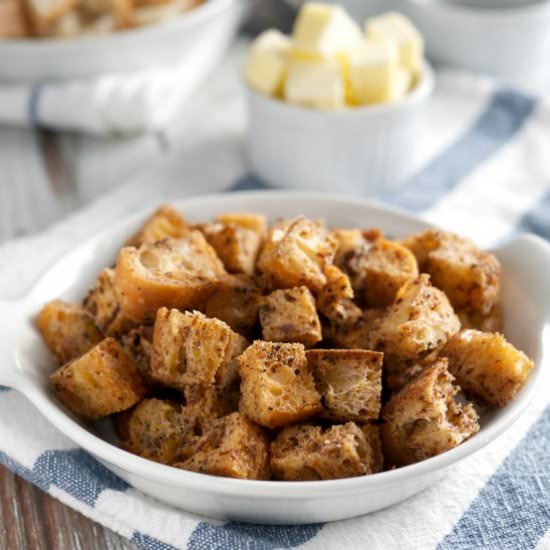 Spicy Brown Butter Croutons