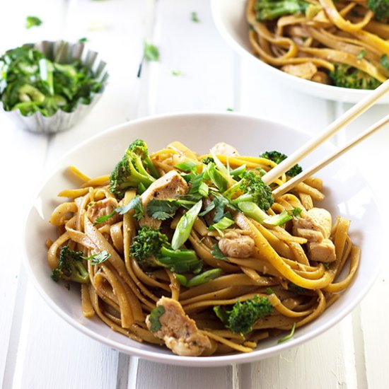 Broccoli and Chicken Noodle Bowl