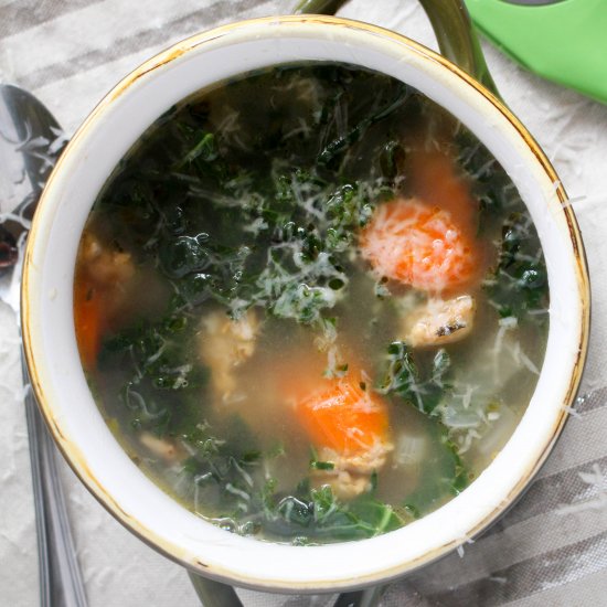 chicken sausage and kale soup