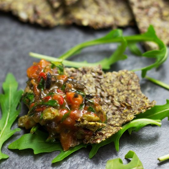 Paleo crackers with tapenade