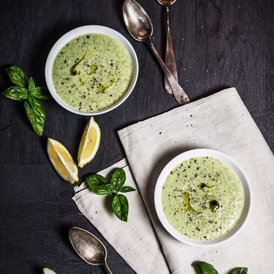 Cold zucchini yogurt soup