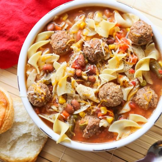 Easy Crockpot Meatball Soup