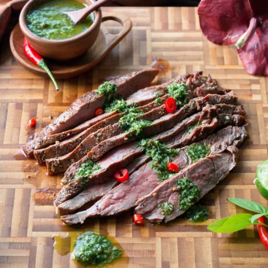 Grilled Steak &Thai Chimichurri