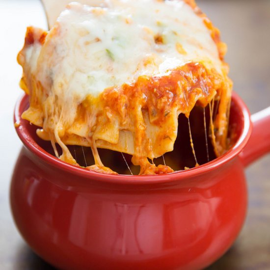 One Bowl Microwave Lasagna