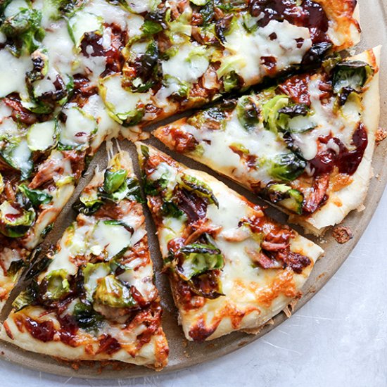 BBQ Pork Pizza with Brussel Sprouts