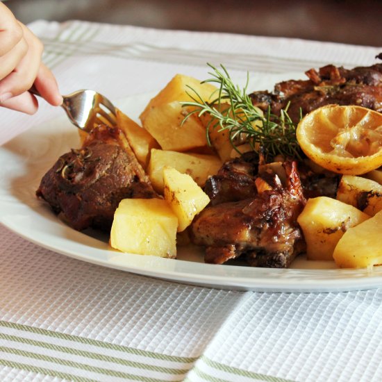 Lamb with Potatoes in the Oven