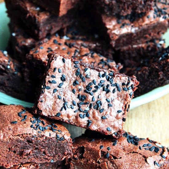 Black Sesame Fudgy Brownies