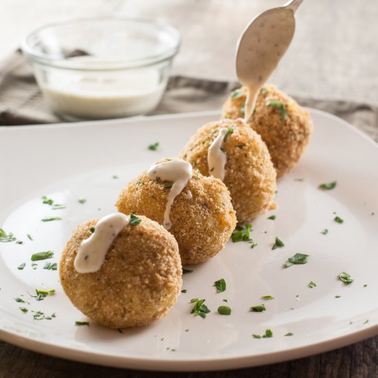 Cheese-Stuffed Mashed Potato Balls