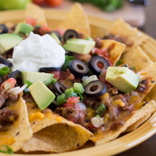 Spicy Black Bean & Sausage Nachos