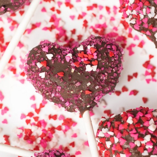 Valentine’s Day Brownie Pops