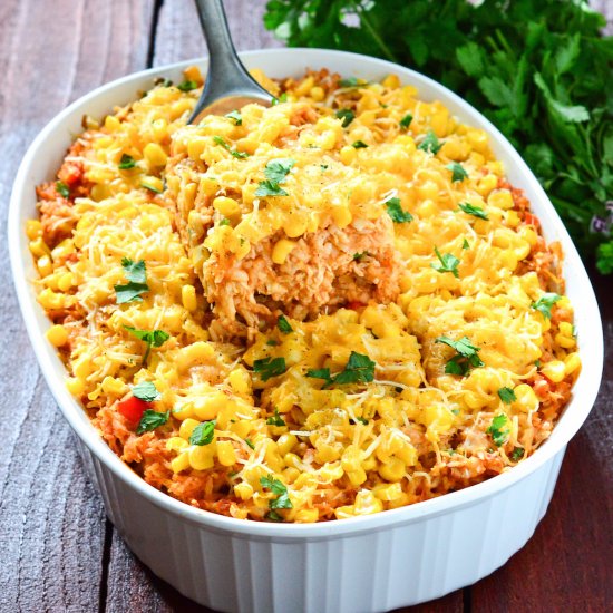 Chicken Enchilada Rice Casserole