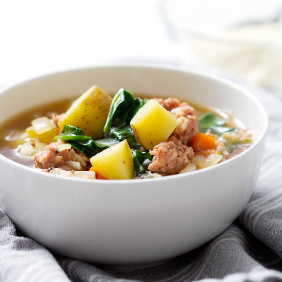 Sausage, Spinach and Potato Soup