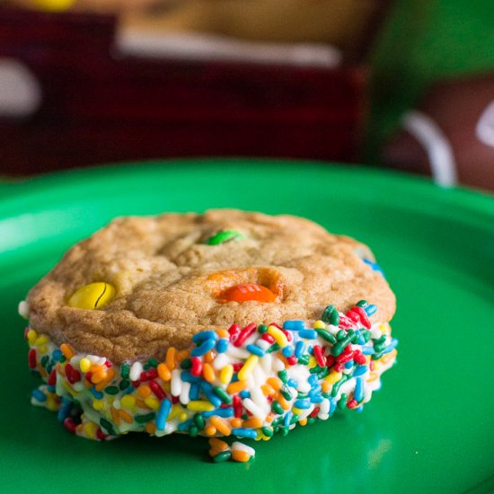 M&M Cookie Ice Cream Sandwich