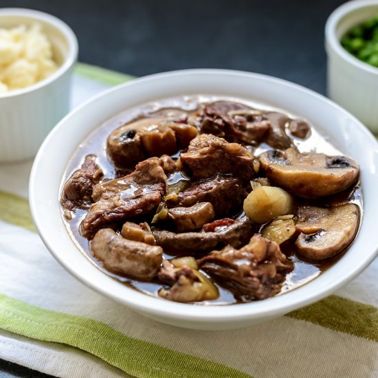 Beef, Leeks and Mushroom Stew