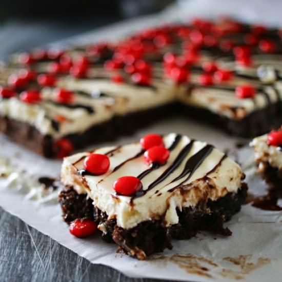 Red hot Cheesecake Brownie Bars