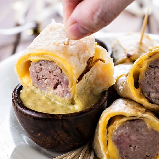 Tortilla Wrapped Bratwursts