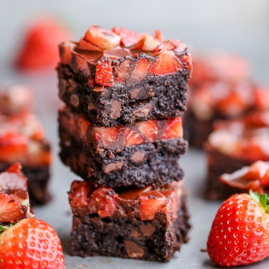 Chocolate Strawberry Brownies