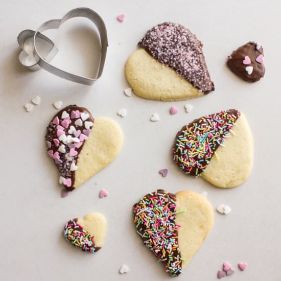 Valentine Chocolate Dipped Hearts