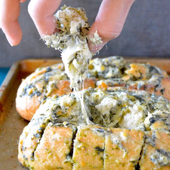 Spinach Dip Pull Apart Bread