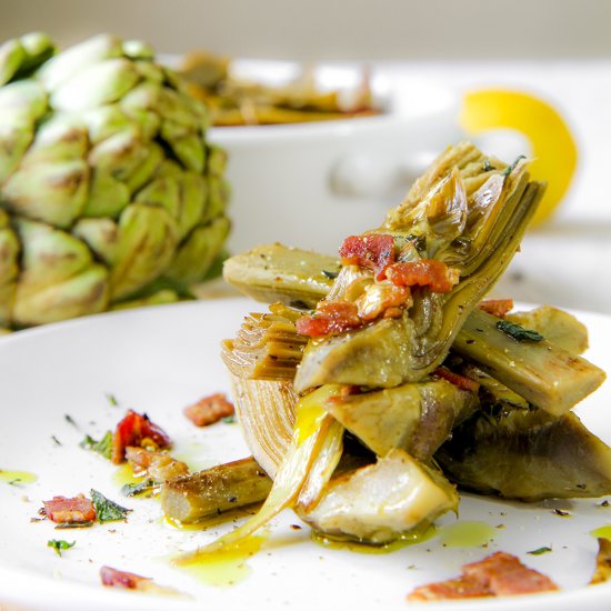 Sauteed Artichokes with Bacon