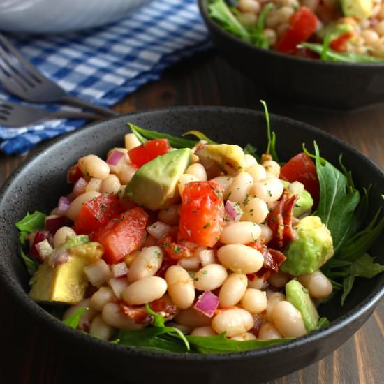 Bacon Avocado White Bean Salad