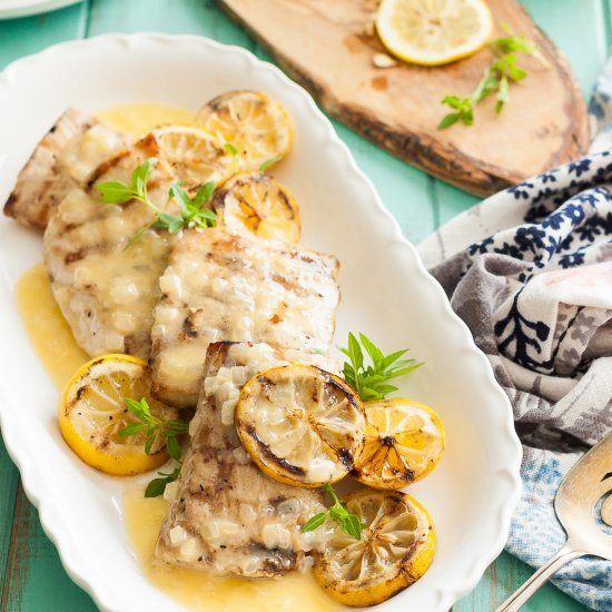 Grilled Mahi Mahi with Lemon Sauce