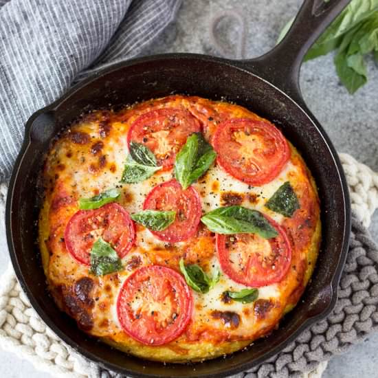 Skillet Margarita Polenta Pizza