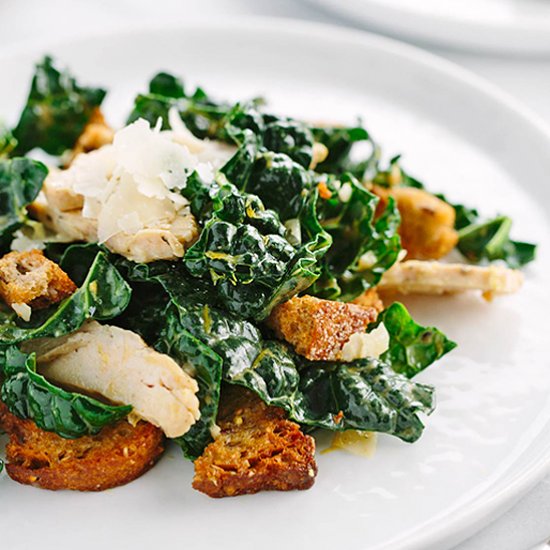 Chicken Kale Caesar Salad