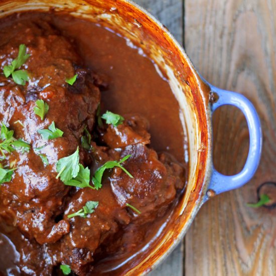 Slow Cooked Beef Cheeks in Red Wine